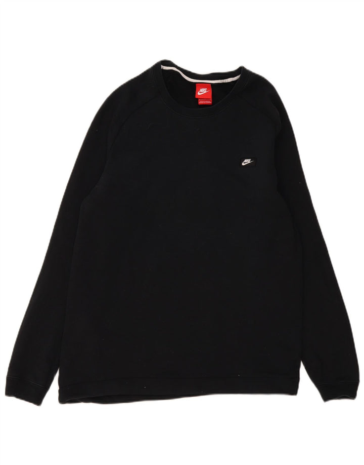 Nike masculino moletom jumper médio algodão preto