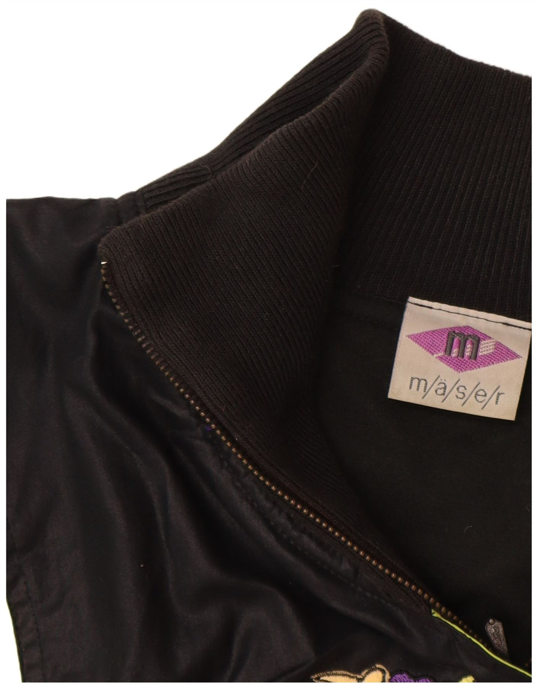 Jaqueta corta-vento feminina Maser M com estampa gráfica UK 16 grande bloco colorido preto