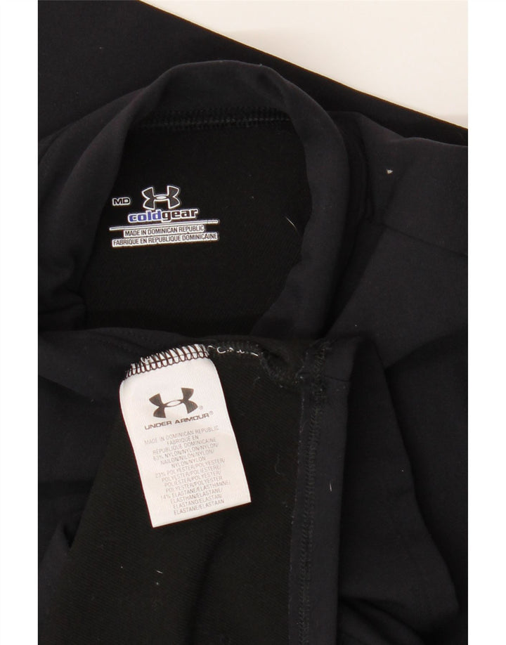 Under Armour Feminino Cold Gear Top Manga Longa Reino Unido 12 Médio Preto Nylon