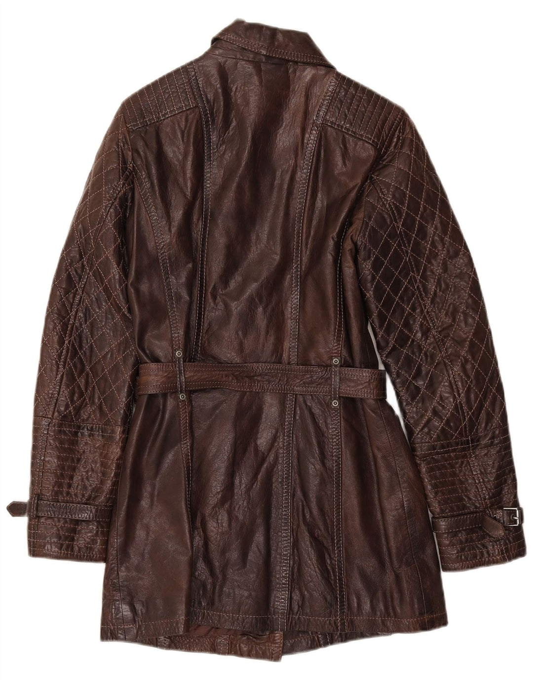 Casaco de couro feminino Gipsy UK 10 pequeno marrom