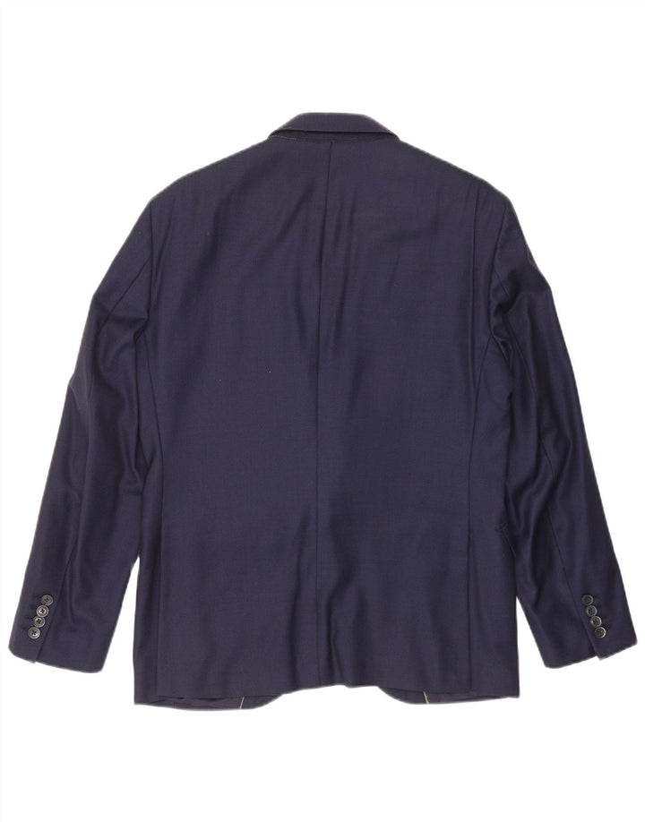 Jaqueta blazer masculina Hackett com 2 botões Reino Unido 40 grande lã azul marinho