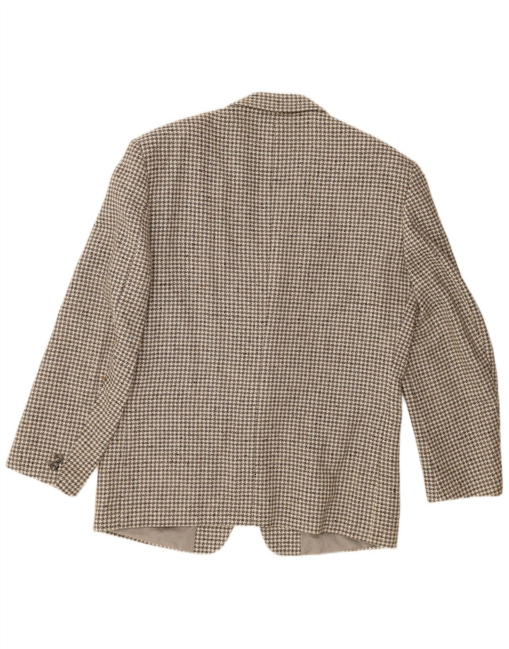 Jaqueta blazer masculina de 2 botões Division Vogue UK 38 cinza médio Houndstooth