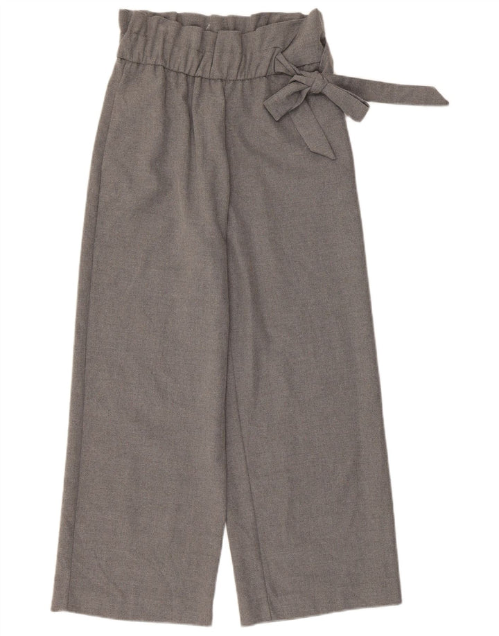 Zara Calça feminina cortada pequena W26 L24 cinza poliéster