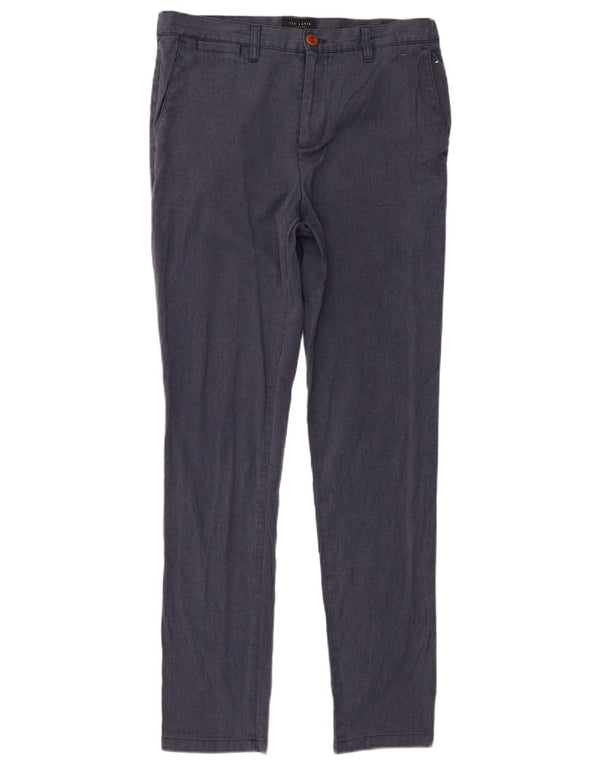 Calça Chino Slim Masculina Ted Baker W30 L31 Poliéster Azul Marinho
