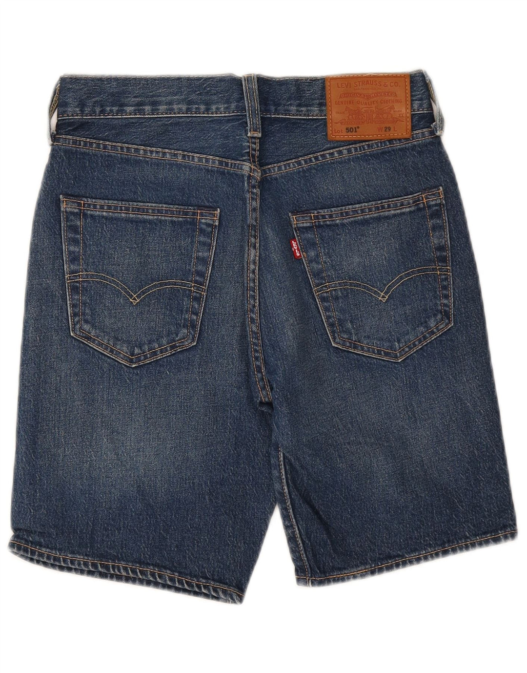 LEVI'S Masculino 501 Shorts Jeans W29 Algodão Azul Médio