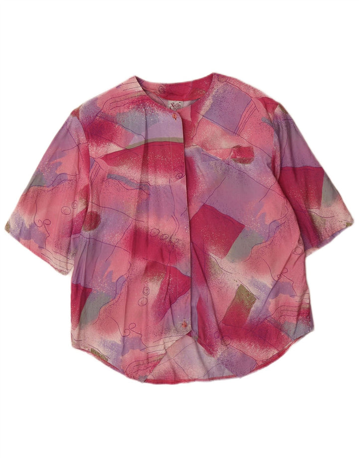 Blusa feminina Paco Calvari EU 42 grande multicolorida geométrica