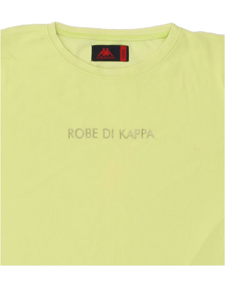 KAPPA Womens T-Shirt Top UK 14 Large Green Cotton Vintage Kappa and Second-Hand Kappa from Messina Hembry 