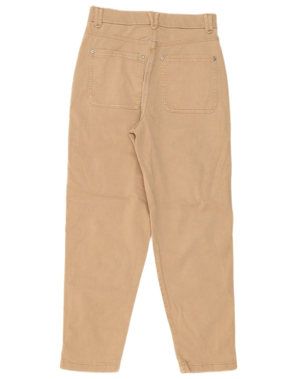 Calça chino feminina de cintura alta Marks & Spencer Reino Unido 8 pequena W26 L27 bege
