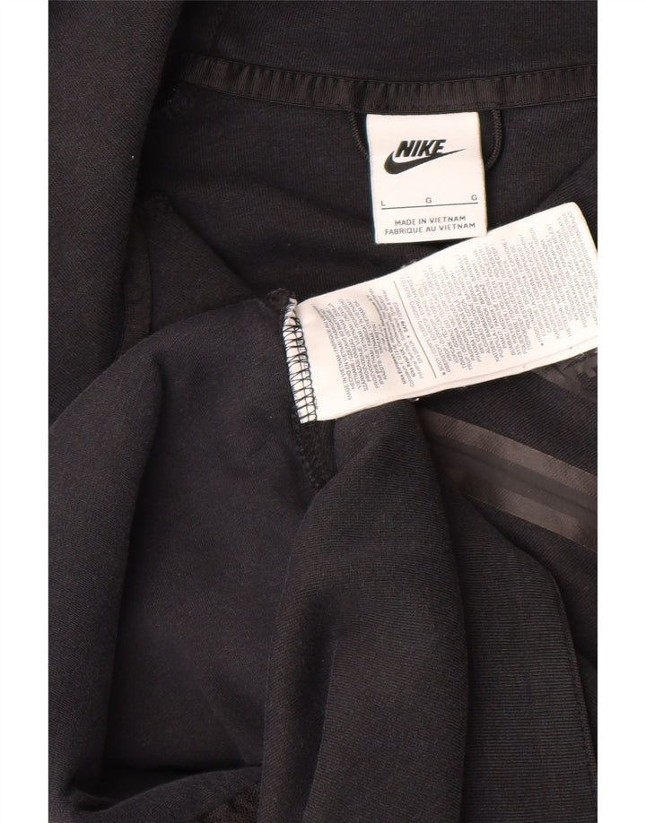 Suéter feminino Nike Crop Zip com capuz UK 16 grande algodão preto