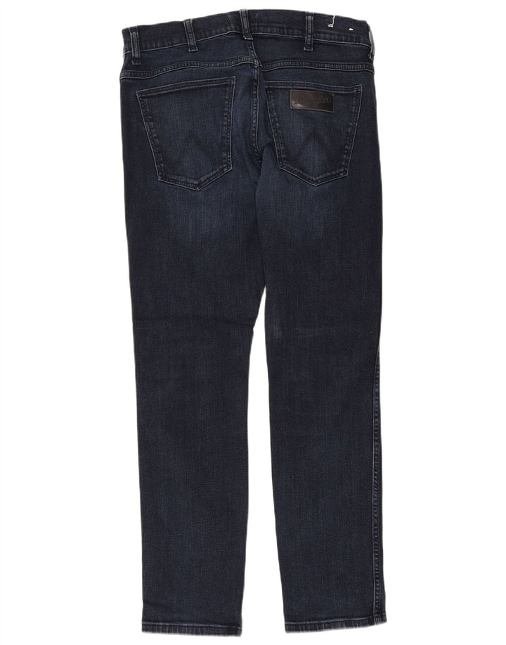 WRANGLER Masculino Larston Slim Jeans W32 L32 Azul Algodão