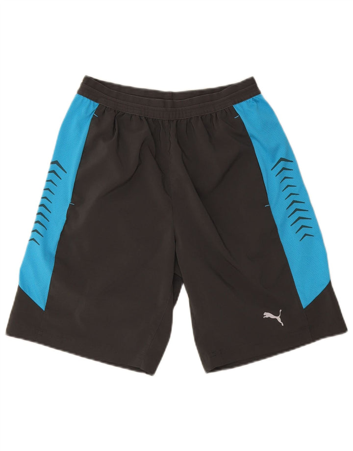 Shorts esportivos masculinos Puma Graphic pequenos cinza colorblock