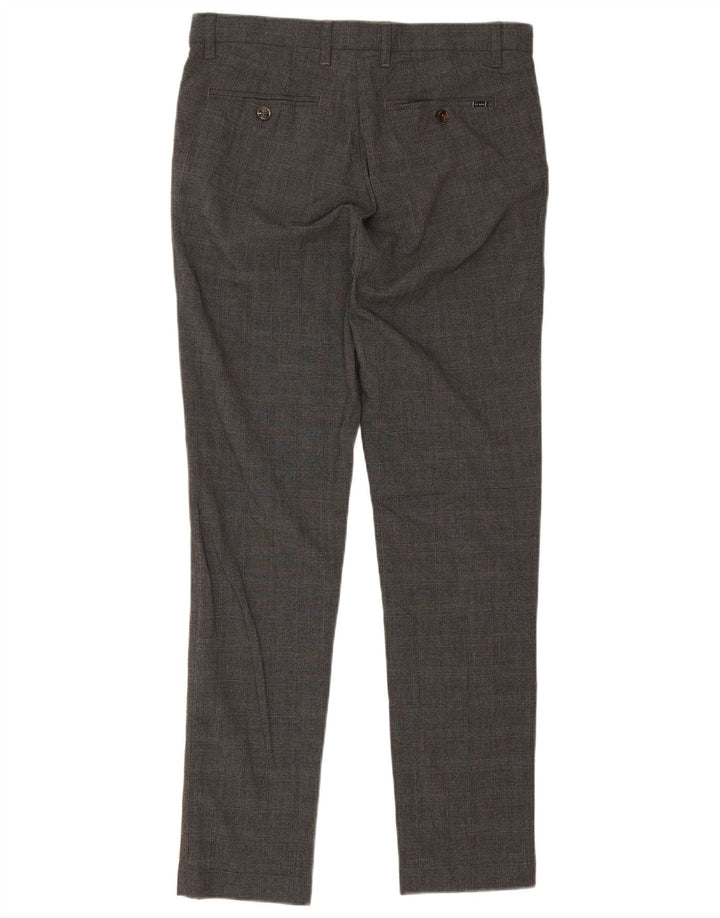 Calça masculina slim Ted Baker W32 L31 cinza Houndstooth