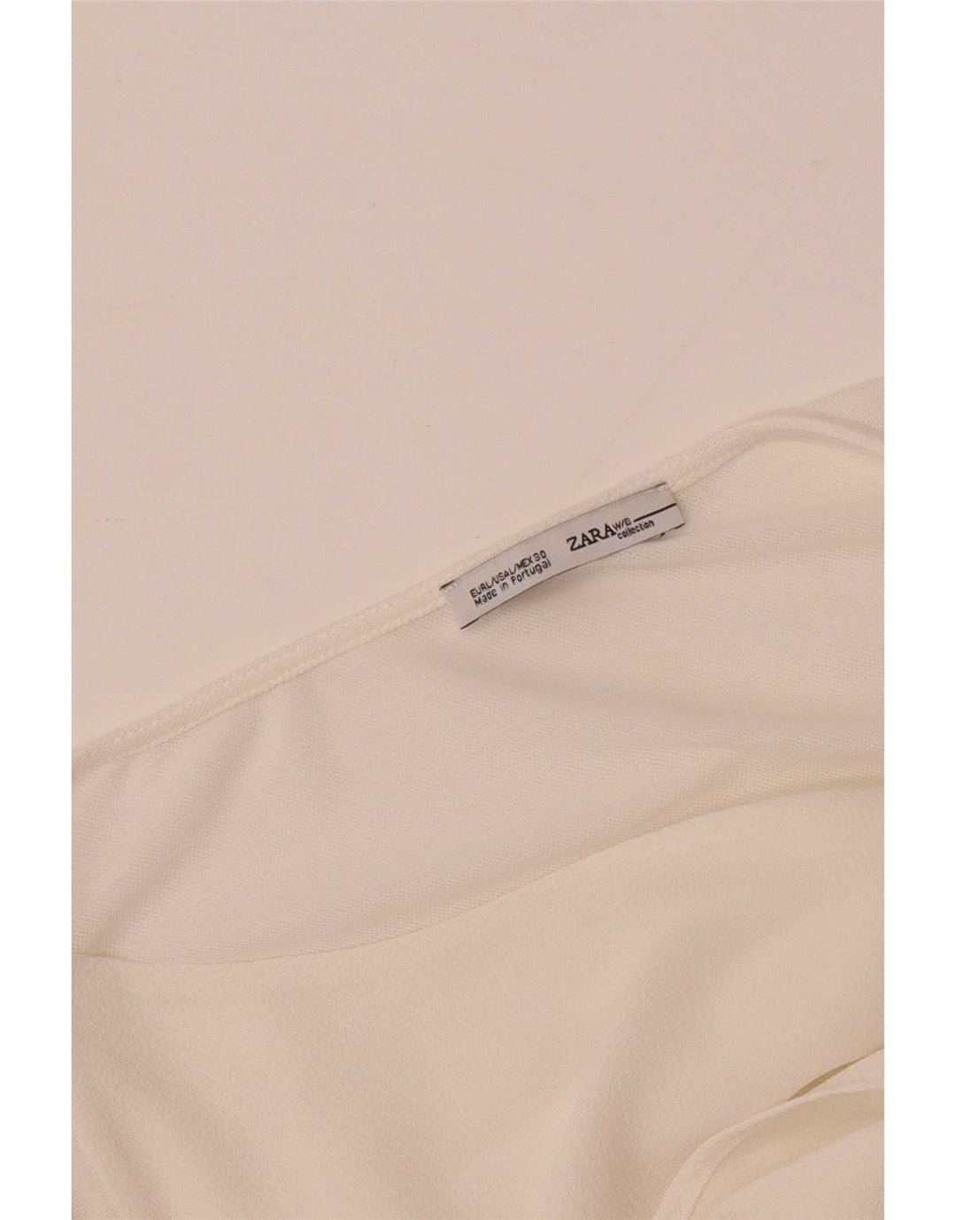 Blusa feminina Zara manga comprida crop top UK 16 grande branco