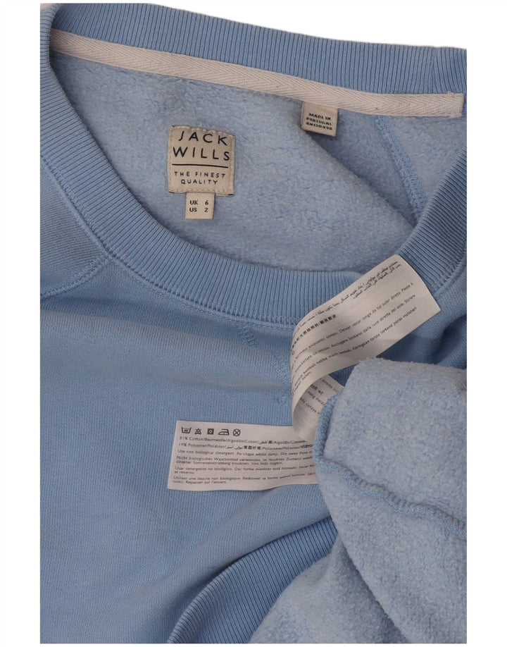 Jack Wills moletom feminino oversized jumper UK 6 XS algodão azul