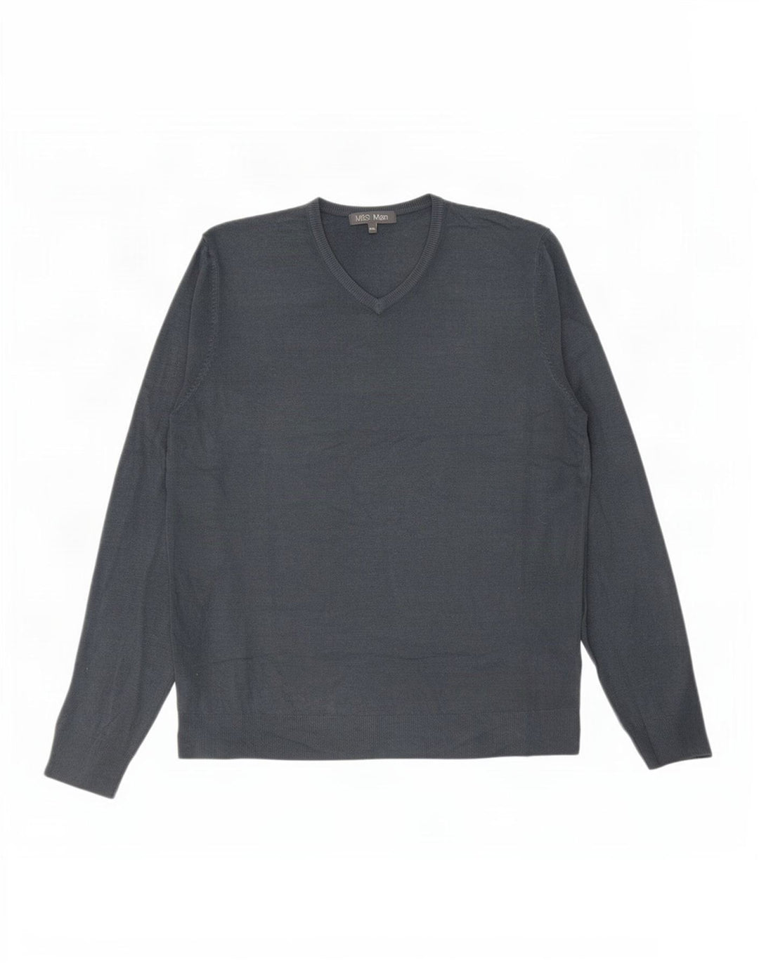 Suéter masculino Marks & Spencer com decote em V 2XL cinza acrílico