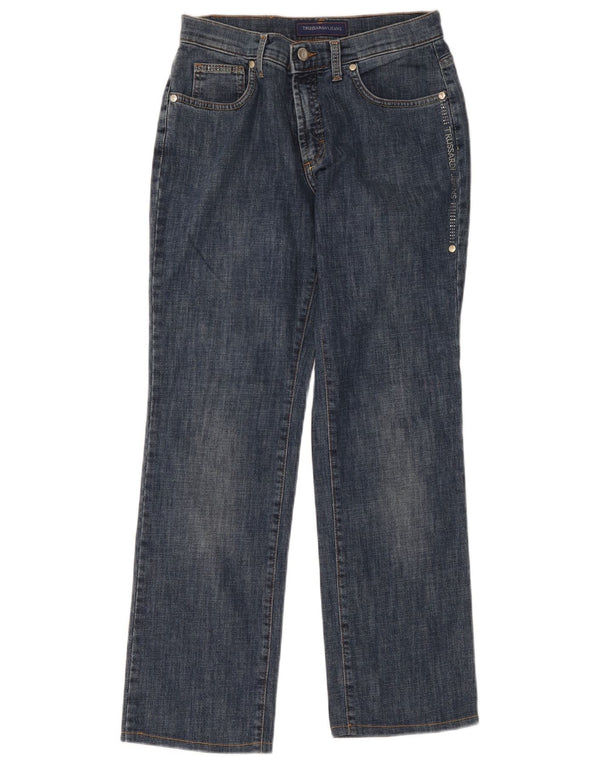 Jeans retos femininos Trussardi W27 L27 algodão azul