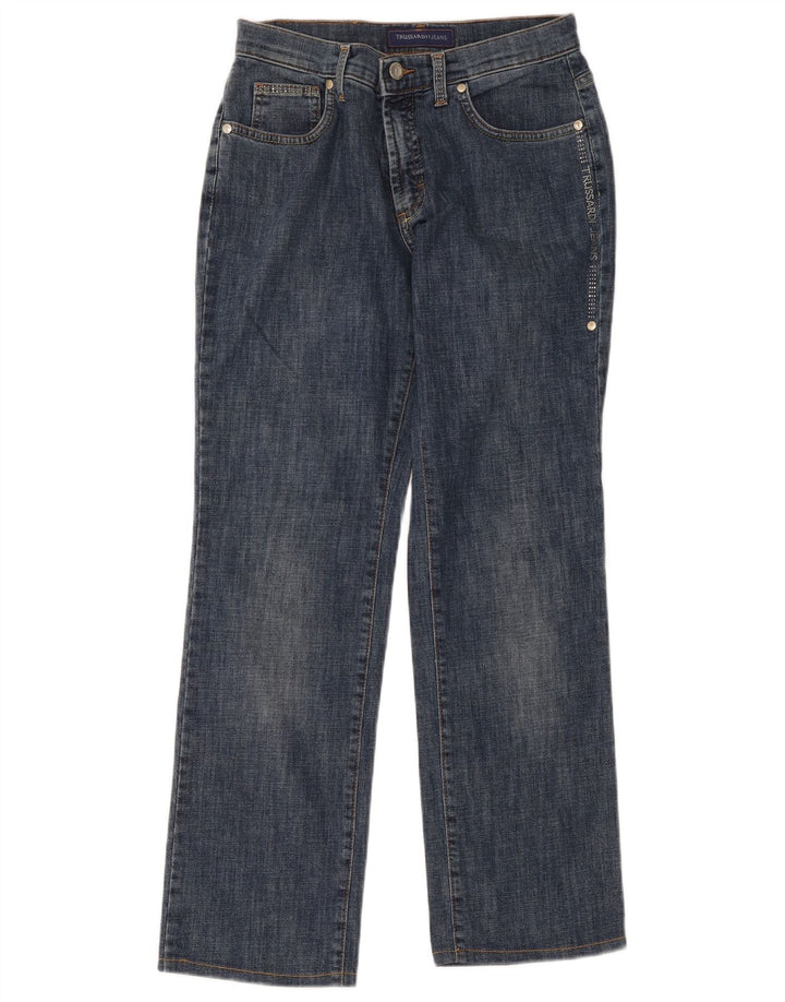 Jeans retos femininos Trussardi W27 L27 algodão azul