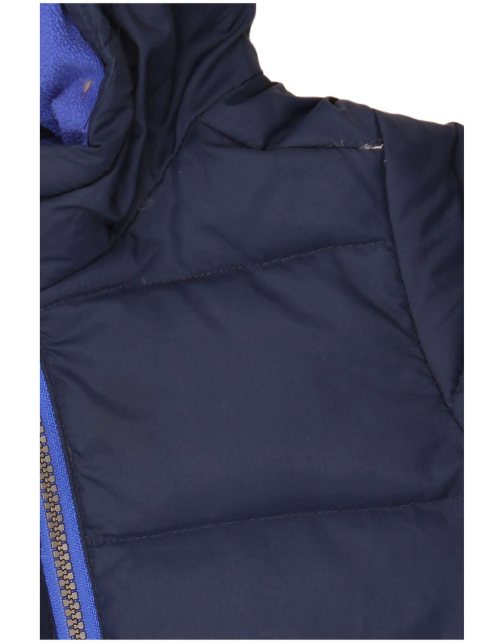 Casaco acolchoado com capuz gráfico Benetton Boys 5-6 anos azul marinho