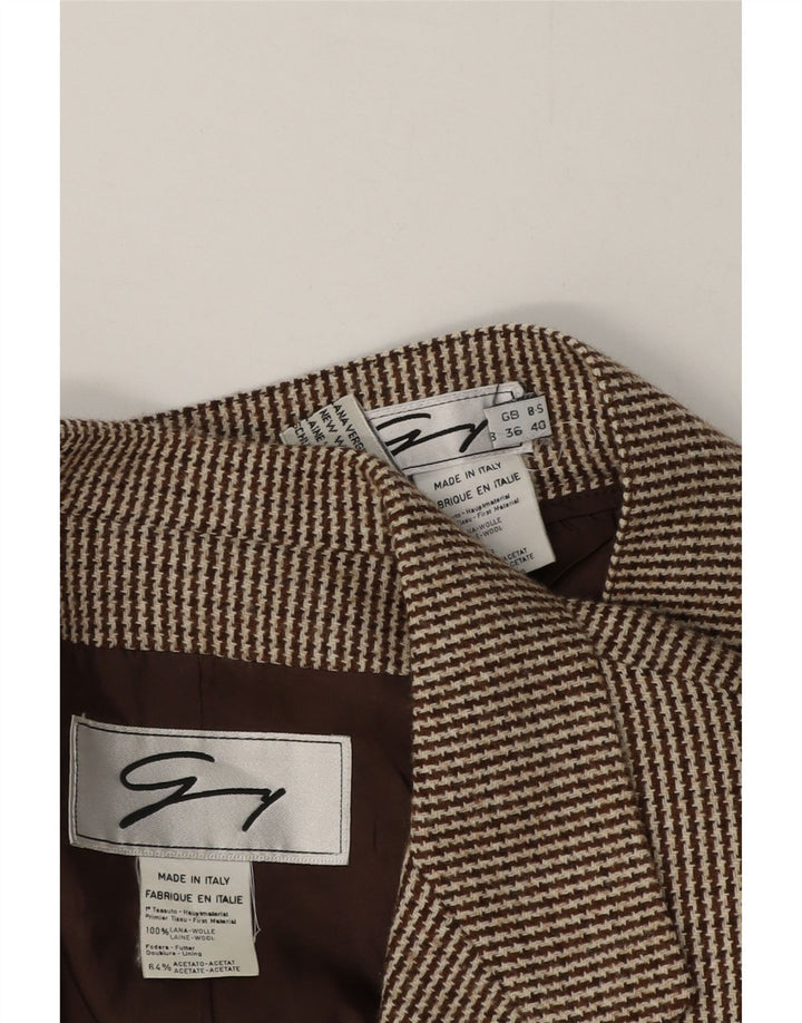 Conjunto de saia feminina Genny com 2 botões e 2 peças Reino Unido 14 médio W32 marrom houndstooth