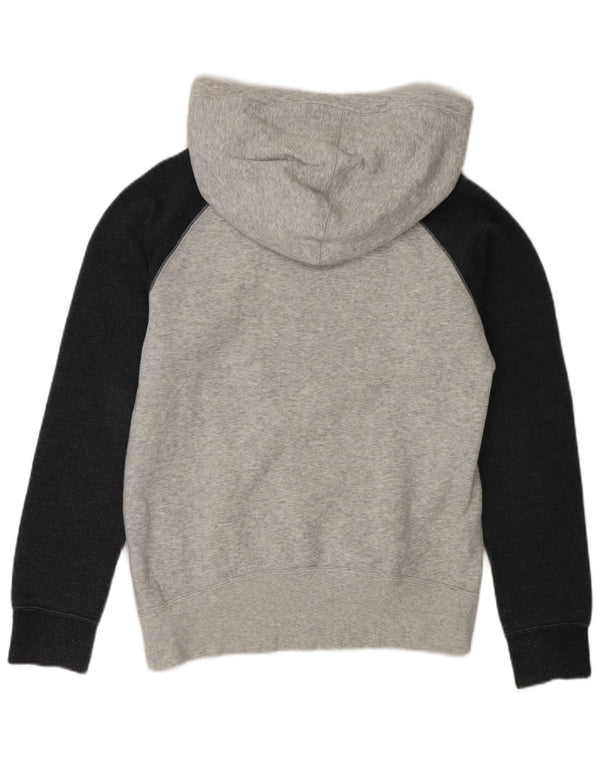Suéter com capuz gráfico feminino Hurley UK 10 pequeno cinza colorblock algodão