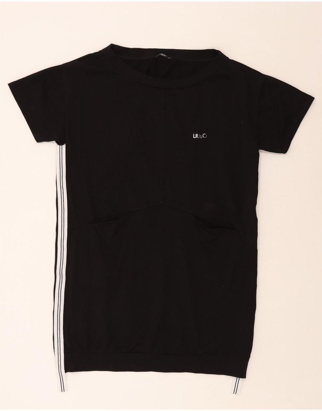 LIU JO Vestido camiseta feminino Milano Reino Unido 18 XL algodão preto