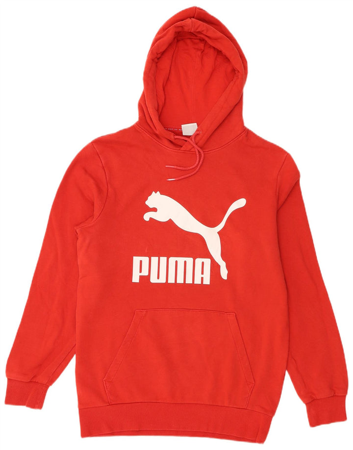 Puma masculino gráfico moletom com capuz pequeno algodão vermelho