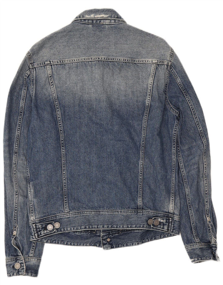Jaqueta jeans feminina Replay desgastada Reino Unido 14 algodão azul médio