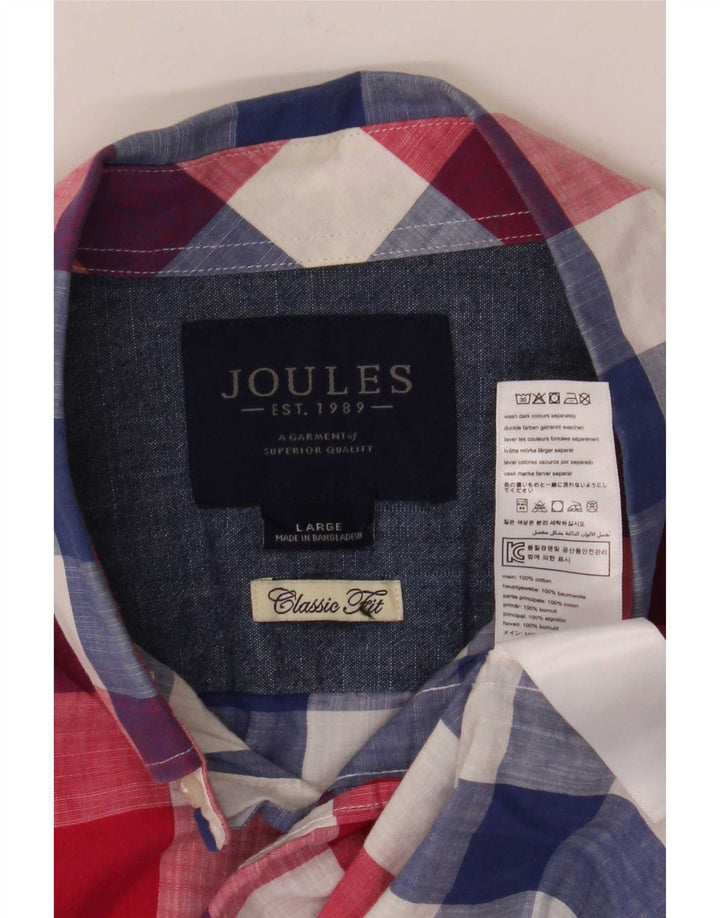 Joules Camisa masculina de manga curta clássica de ajuste grande guingão multicolorido