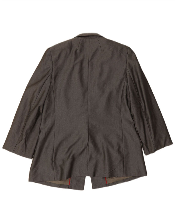 Jaqueta blazer feminina Oasis, manga 3/4, 1 botão, Reino Unido 16, grande, cinza, poliéster