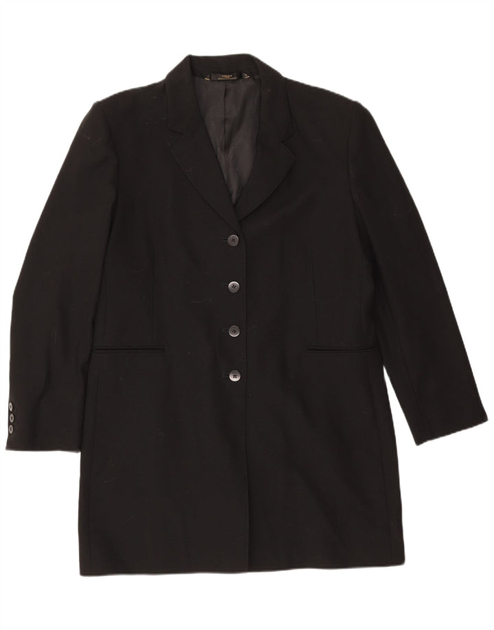 Sobretudo feminino Marks & Spencer Reino Unido 16 grande lã preta nova
