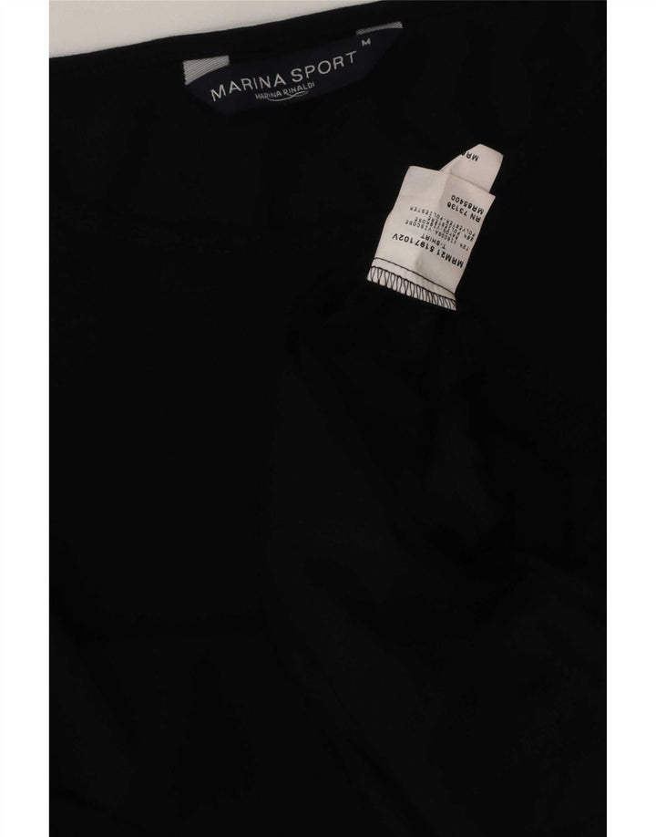 Marina Rinaldi Top feminino manga 3/4 UK 14 médio preto viscose