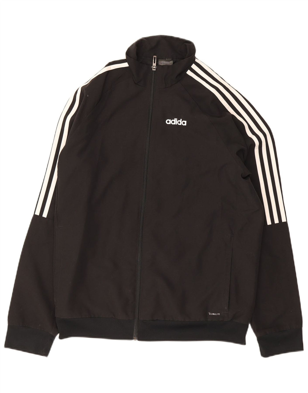 Adidas Mens Climalite Tracksuit Top Jacket Pequeno Poliéster Preto
