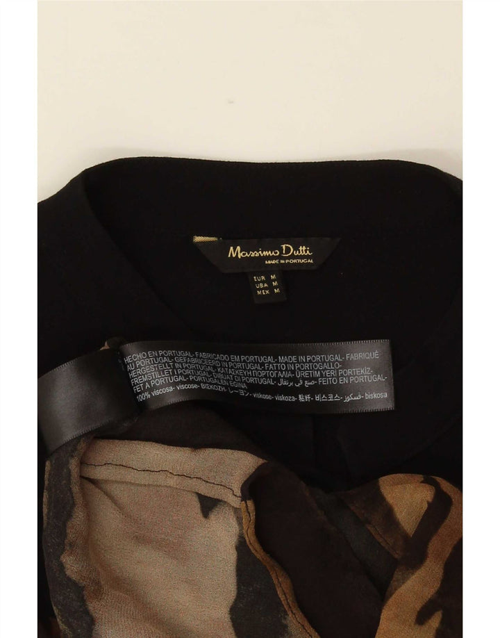 Blusa feminina Massimo Dutti transparente Reino Unido 14 marrom médio com estampa animal