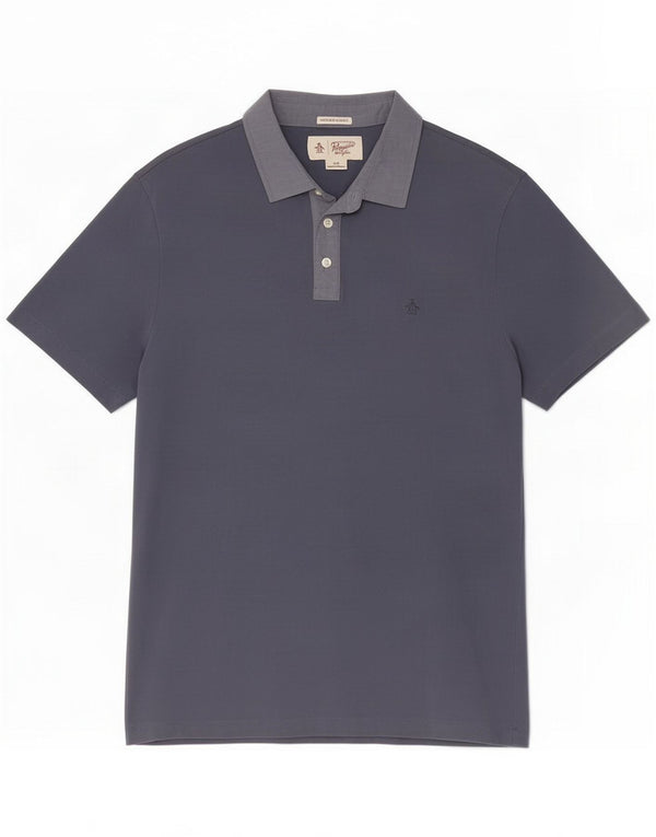 Penguin Camisa polo masculina Heritage Slim Fit grande algodão azul marinho