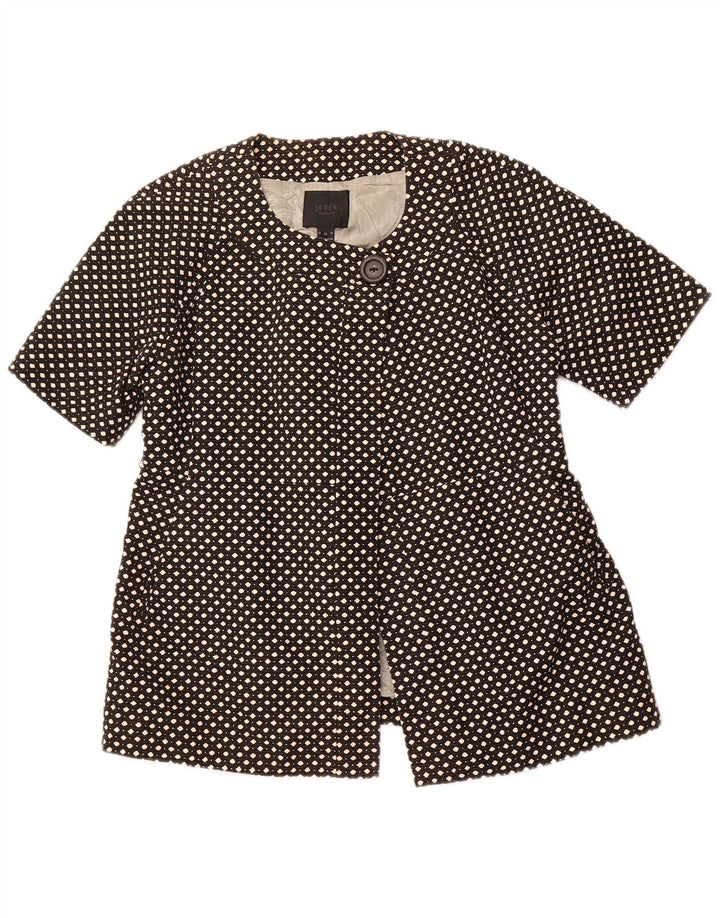 J. CREW Jaqueta blazer feminina de 1 botão US 12 grande preta manchada