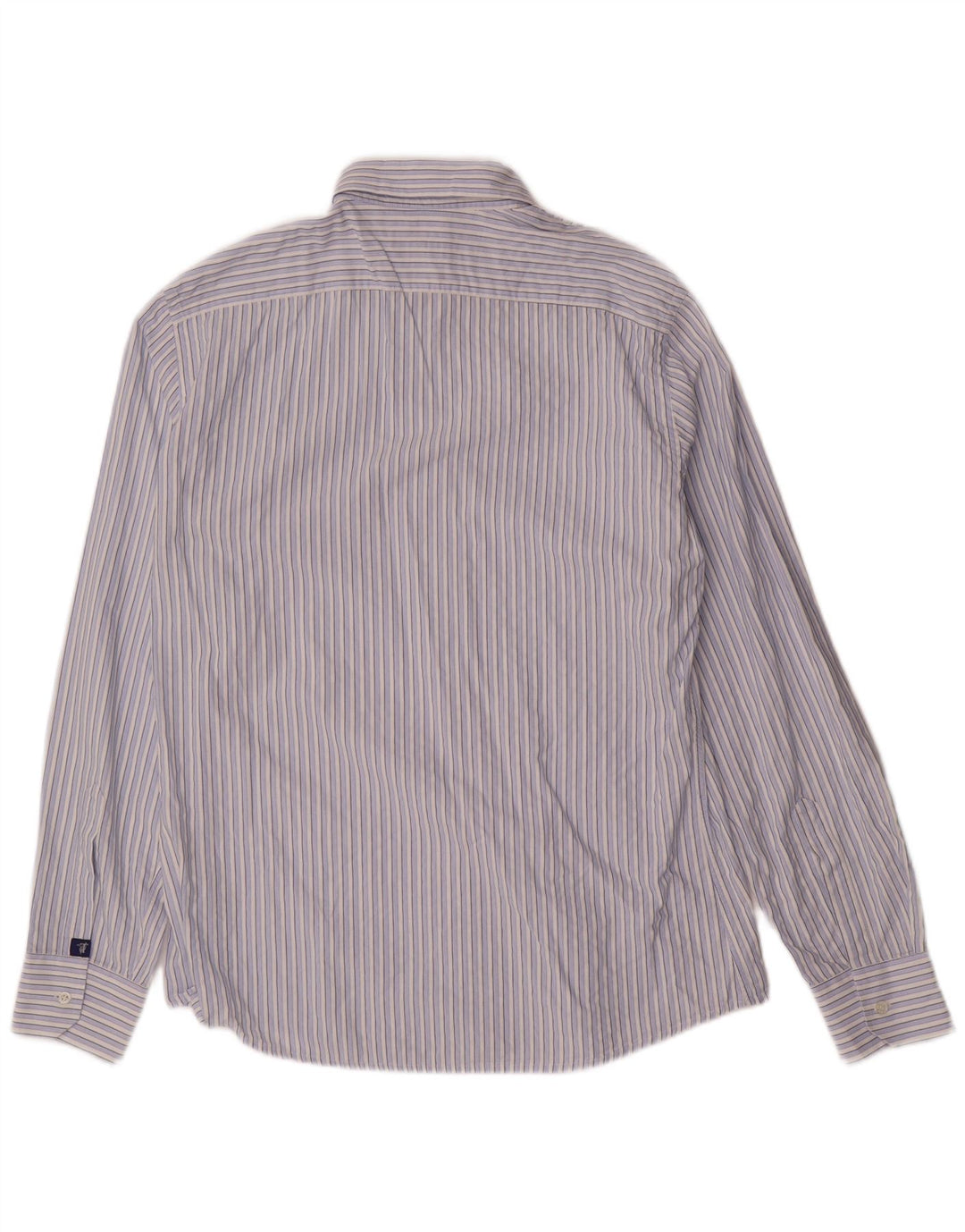 Camisa masculina TRUSSARDI JEANS algodão listrado azul médio