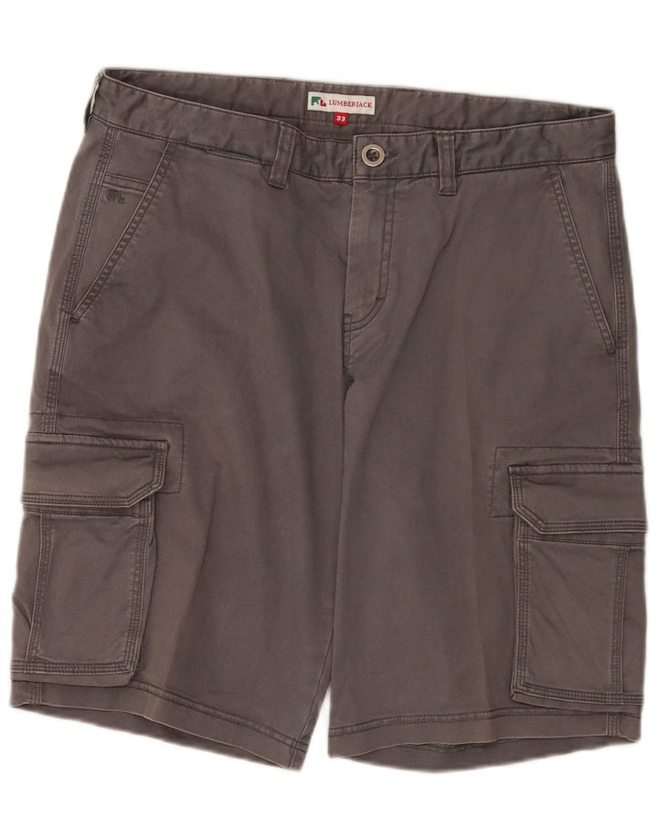 Shorts cargo masculino lenhador W33 algodão cinza médio
