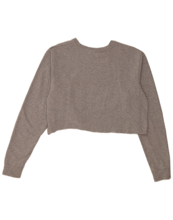 Kappa Crop Top Feminino Manga Longa UK 18 XL Cinza