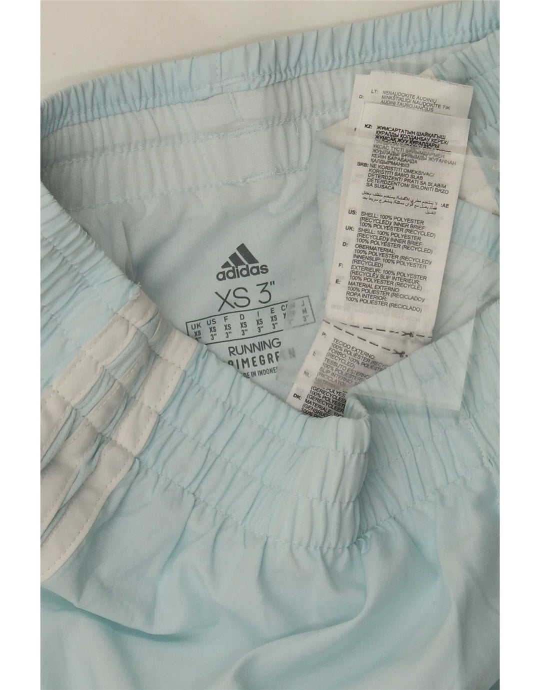 Shorts esportivos Primegreen feminino Adidas XS azul poliéster
