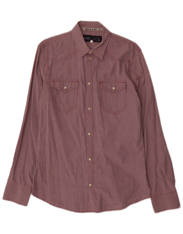 ARMANI JEANS Camisa masculina média de algodão xadrez multicolorido