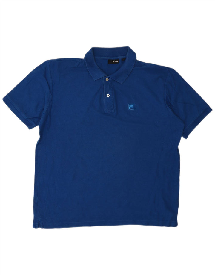 Camisa polo masculina Fila grande algodão azul