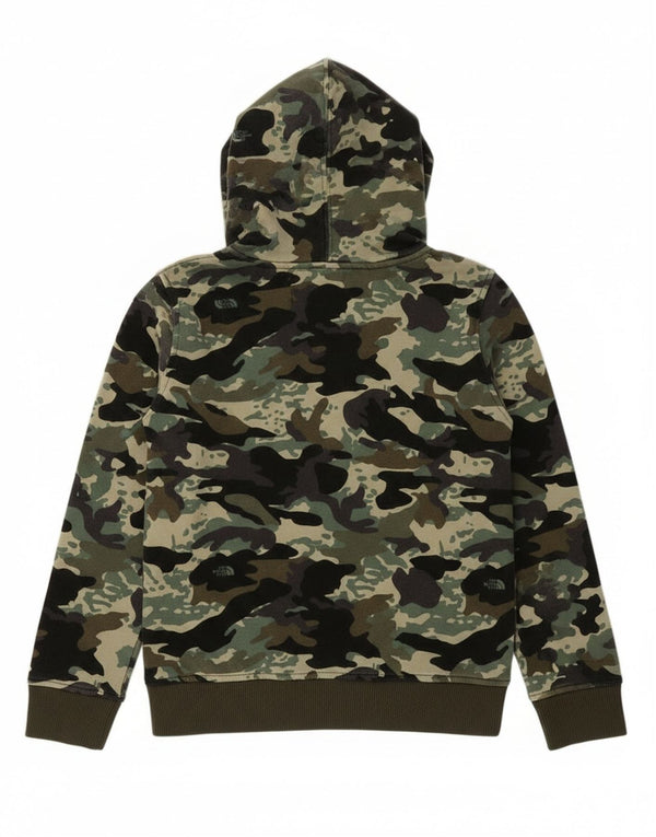 Suéter com capuz The North Face para meninas 11-12 anos grande camuflagem cáqui
