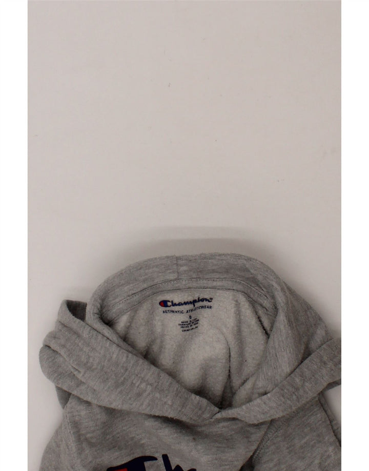CHAMPION Boys Graphic Hoodie Jumper 5-6 Years Grey Cotton Vintage Champion and Second-Hand Champion from Messina Hembry 