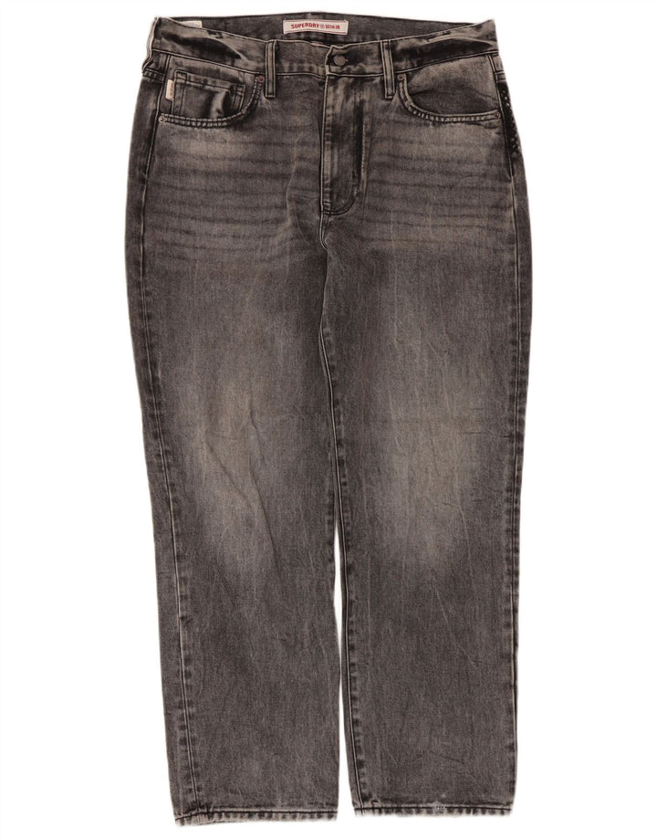 Jeans retos masculinos Superdry W32 L28 algodão cinza