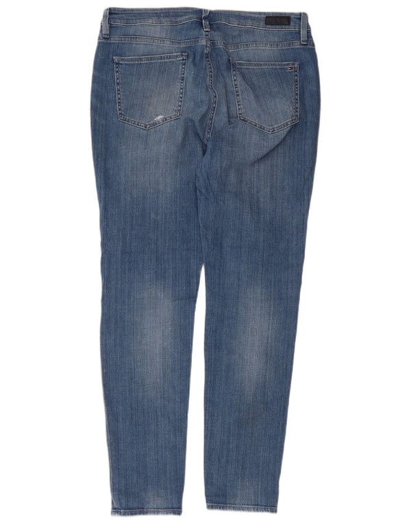 Jeans feminino Tommy Hilfiger Girlfriend Distressed Slim W30 L30 Azul Algodão