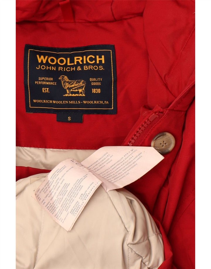 Jaqueta acolchoada com capuz feminina Woolrich Reino Unido 10 algodão vermelho pequeno