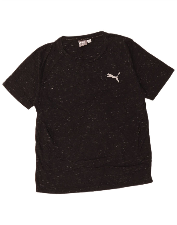Camiseta masculina PUMA de algodão manchado preto médio