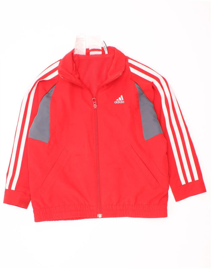 Jaqueta Adidas Boys Climalite Tracksuit Top 4-5 Anos Vermelho Colorblock