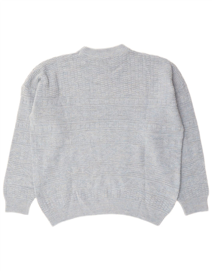 Suéter vintage masculino com gola redonda XL cinza