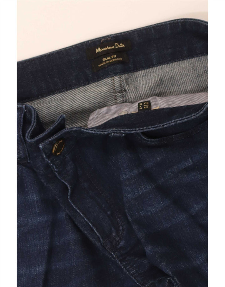 Jeans Slim Feminino Massimo Dutti EU 38 Pequeno W28 L32 Azul Marinho